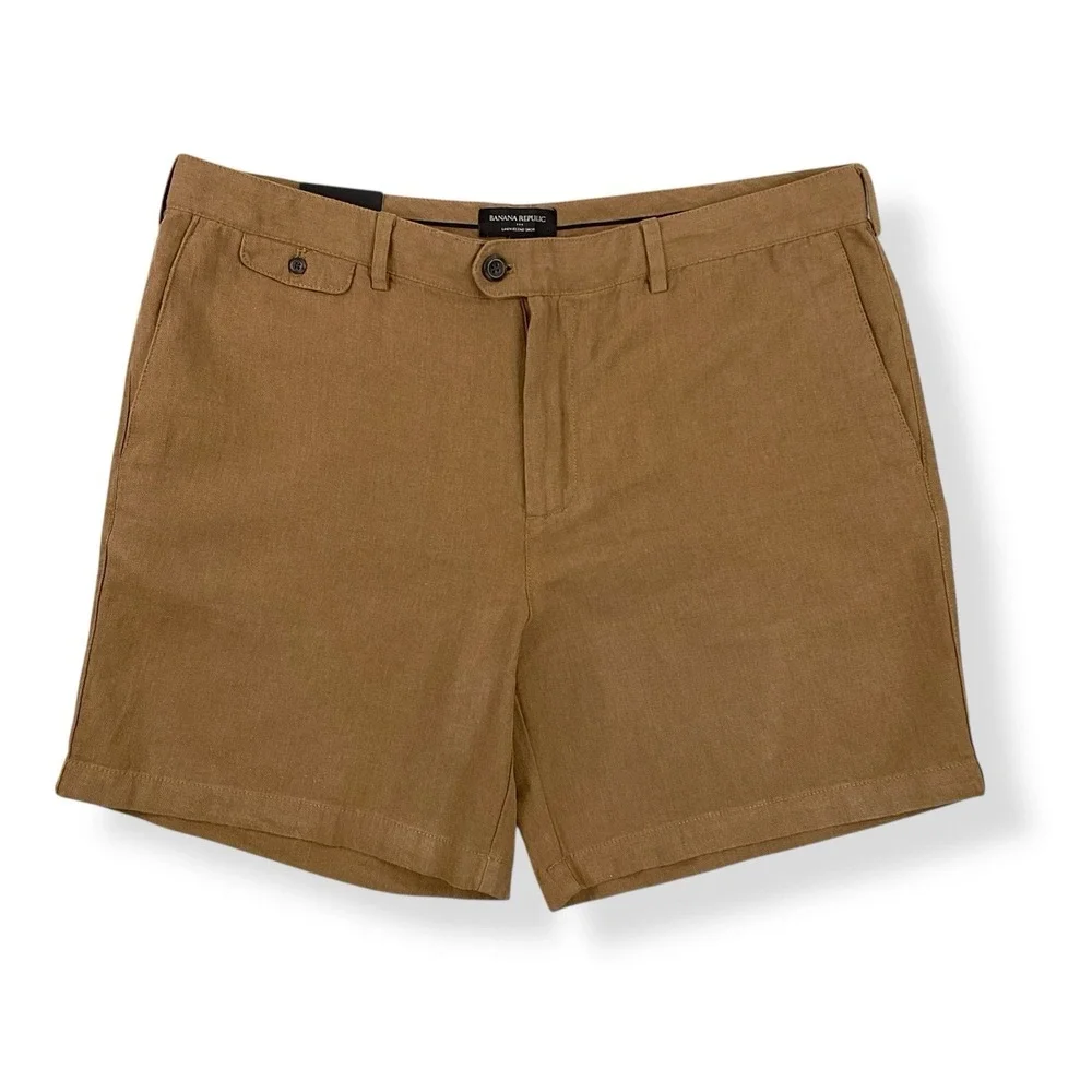 Banana Republic Shorts‎ Men Size 38 Brown Linen Blend Slim NWT